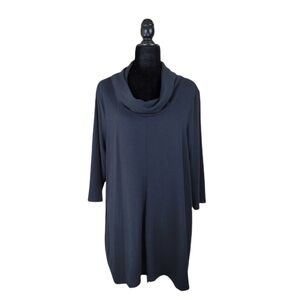 JOAN VASS STUDIO cowl neck 3/4" sleeve tunic